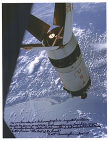 Walt Cunningham Oversized Apollo 7 Signed Photo, Mentions Wernher von Braun! Zarelli Authentication