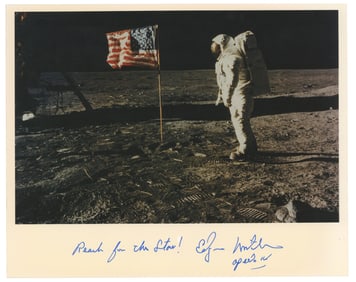 Great Ed Mitchell "Reach for the Stars" Signed Photo, Apollo 14