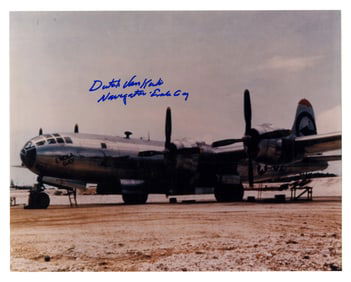 Dutch Van Kirk Signed Photo of Enola Gay at Tinian After Atomic Bomb Drop