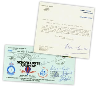 RAF Ace Douglas Bader TLS & Souvenir Cover