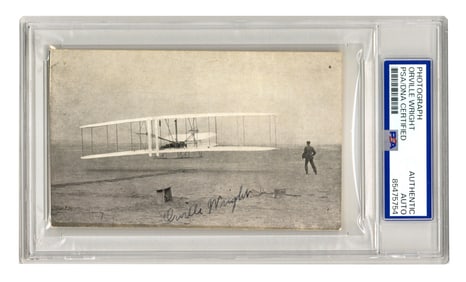 Orville Wright Fantastic Signed First Flight Photo, PSA Authentication