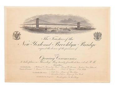 Invitation to the Opening of the Brooklyn Bridge, 1883, Made by Tiffany & Co.