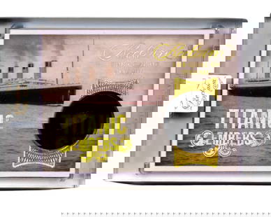 Anthracite from the Titanic. An Impressive Custom Relic Card: Titanicn.p., April 15, 1912Anthracite from the Titanic. An Impressive Custom Relic CardRelicCustom card, showcasing the Titanic, and featuring a genuine fragment of anthracite coal recovered from the
