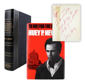 Huey P. Newton 1st Ed. "To Die for the People" Inscribed and Signed