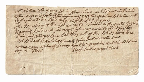 Colonial New England Rare 1686 Land Deed