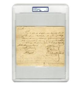 Oliver Ellsworth Signed 1776 Pay Order for Post Rider