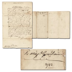 John Hancock Docketed Letter: "Designs of the Enemy to destroy Albany," JSA Certified