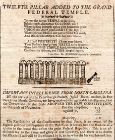 Powerful Graphic! North Carolina Ratifies Constitution; Adds Twelfth Pillar to the “Grand