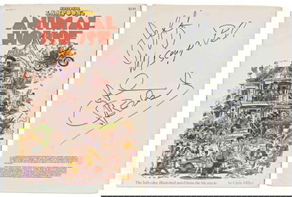 Huge Signature of John Belushi on "The National Lampoon's Animal House Book"