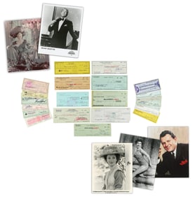 Hollywood Entertainers! 21 Checks Signed: Day, Gardner, Lamour, Lewis, Martin, Price, West & More