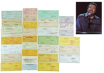 Hollywood Entertainers! 30 Checks Signed: DeMille, Ford, Marx, Russell, Woodward & More