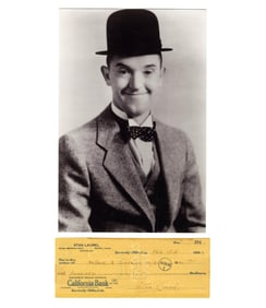 Stan Laurel Check Made Out to Doctor During Filming of "County Hospital"