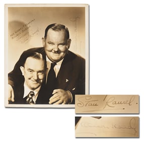 Legendary Comic Duo Laurel & Hardy Signed Vintage Photograph