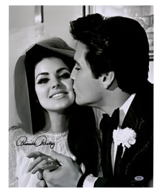 Priscilla Presley Signed Oversized Wedding Photo, PSA Authentic