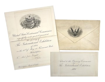Original 1876 Centennial Exhibition Invitation