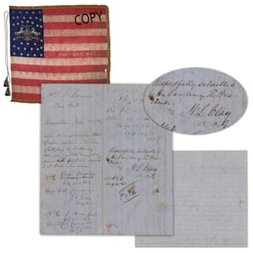 Gettysburg! Letter Re: Battle Flag Captured During the Civil War, Confederate General Forwards Flag