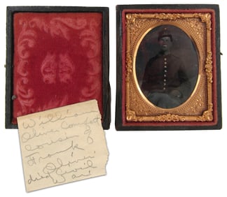 Civil War Soldier Hand-Painted Ambrotype Identified as William Oliver