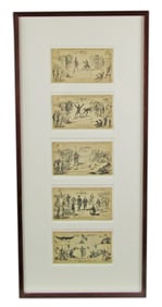 Champion Prize Envelope, Lincoln & Davis in 5 Rounds - Complete Set of Patriotic Covers Depicting 2