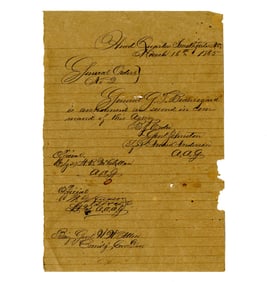 General Order No. 2, Making Genl. Beauregard Second-in-Command of Army of TN