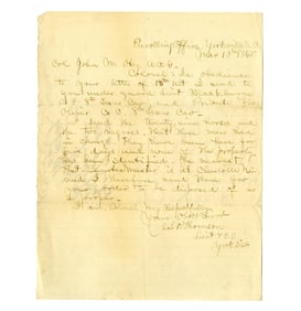 Letter to Col. Otey, A.A.G. to Gen. Beauregard Re: Charges Against 2 Cavalrymen