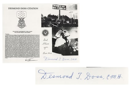 Desmond Doss Signed Image - Hacksaw Ridge Hero!