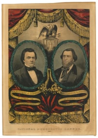 Currier & Ives Douglas / Johnson Democratic Banner Lithograph, 1860