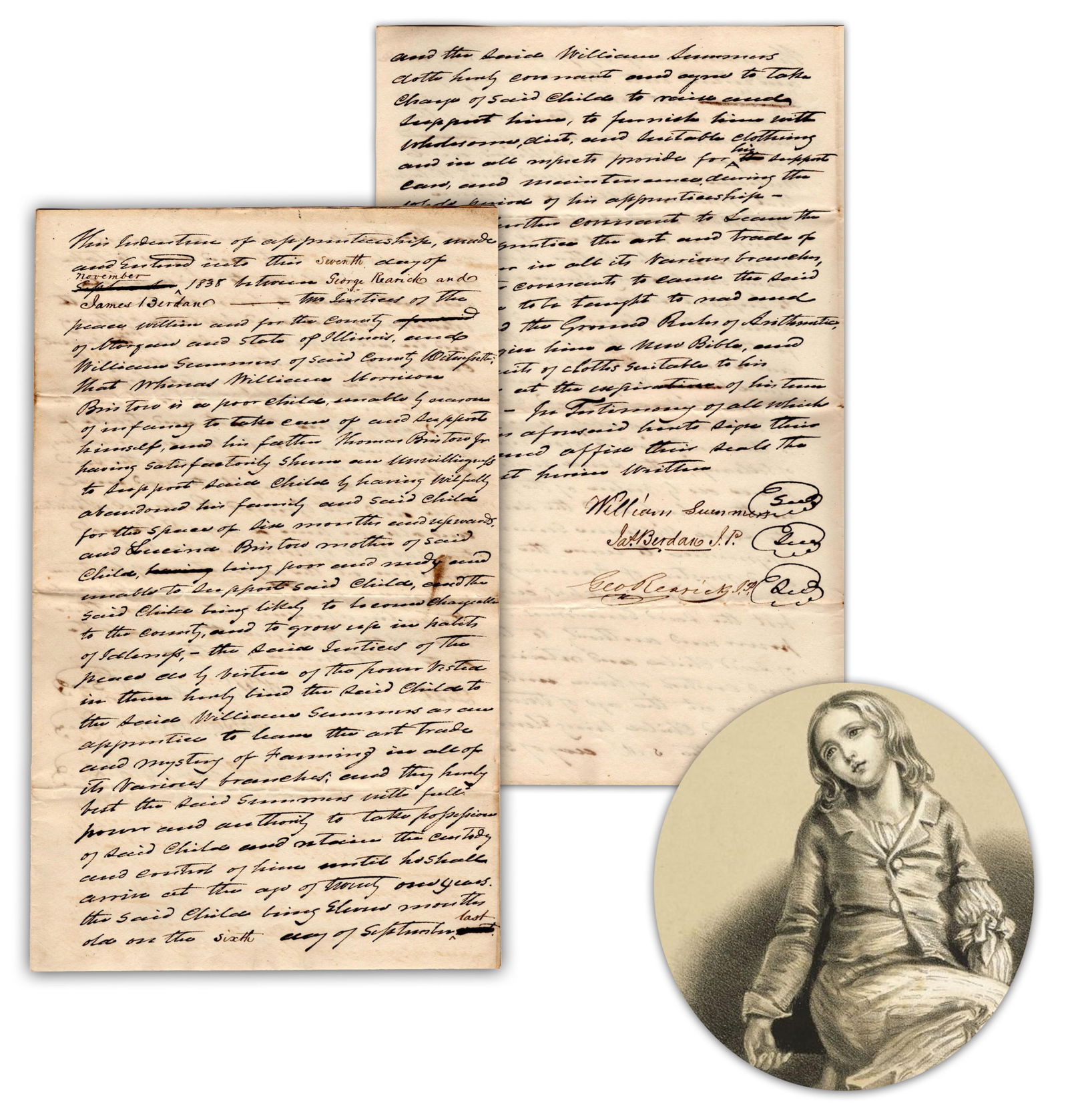 Poor Infant Boy Assigned to an Illinois Farmer as an Indentured Servant (1 of 4)