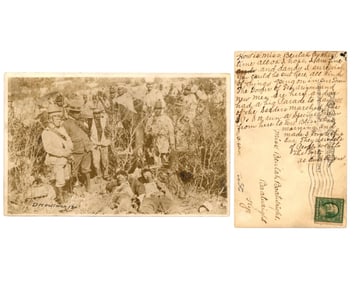 Incredible Mexican Revolution RPPC with Deceased Insurrectos