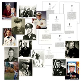 21 pc. Autograph Collection of Medal of Honor Recipients From WWII thru Korea: Signed Photos &