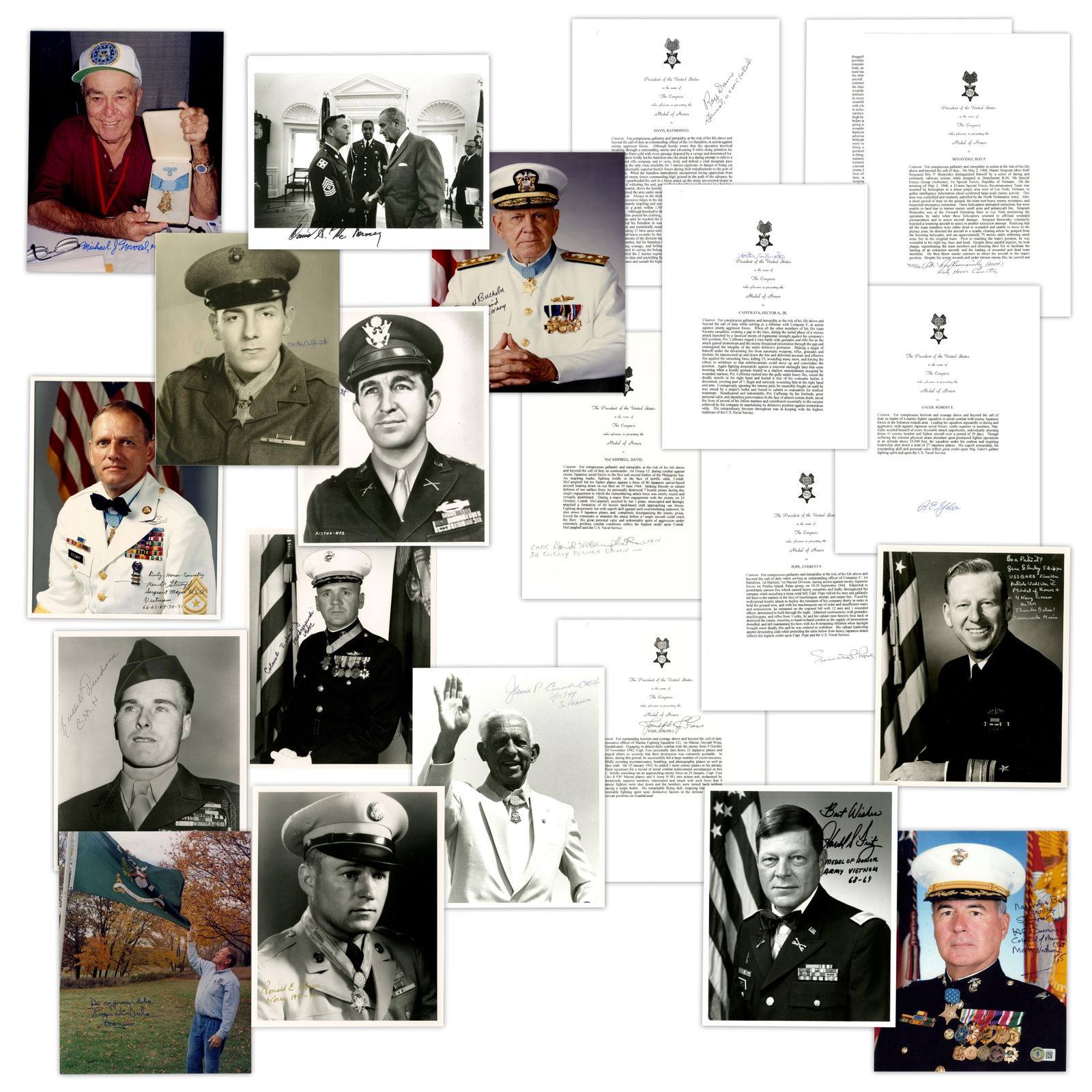 21 pc. Autograph Collection of Medal of Honor Recipients From WWII thru Korea: Signed Photos & (1 of 12)