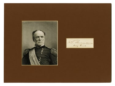 William T. Sherman Bold Signature Clip, Handsomely Displayed