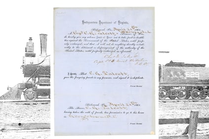 Rare and Unusual Confederate Parole Signed Days After Lee’s Surrender, for Superintendent of