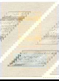 Duke of Wellington ALS Signed Twice, with Handwritten Signed Check: Arthur Wellesley, Duke of WellingtonLondon, March 31, 1825Duke of Wellington ALS Signed Twice, with Handwritten Signed CheckALSAn autograph letter signed and check engrossed and signed by Arthur Welle