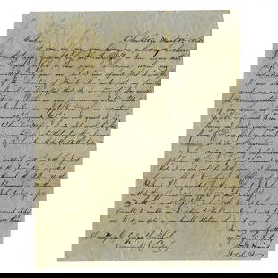 Former POW Writes to Gen. Wheeler for Leave Extension to Visit Family: Joseph WheelerCharlotte, NC, March 5, 1865Former POW Writes to Gen. Wheeler for Leave Extension to Visit FamilyALSA private letter written to Major General Joseph Wheeler by a former P.O.W. 1p, measur