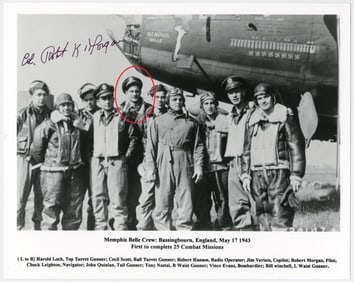 Memphis Belle Pilot Robert K. Morgan Signed Photo, With 2011 COA From His Widow