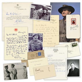 WWII Archive Signed by British Field Marshals & Generals, 9 Signers, Incl. Auchinleck, Montgomery,