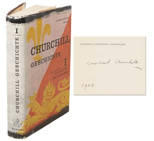 Winston Churchill Signed German Edition of "The Birth of Britain," PSA Certified