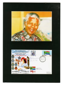Nelson Mandela Signed 1995 Commemorative Cover Display