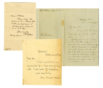 Oliver Wendell Holmes Sr. Pair of Autograph Letters Signed with One LS