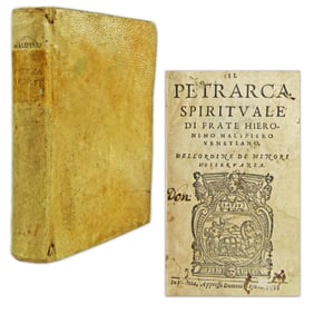 Rare 16th C. Copy of Venetian Friar's Religious Revision of Petrarch's "Il Canzoniere," His Epic