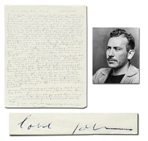 John Steinbeck Densely Packed Handwritten Letter Signed "love John"
