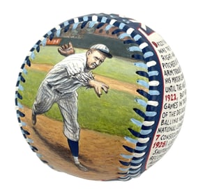 Dazzy Vance Original Handpainted Monty Sheldon Artball® - Incredible Sports Art!