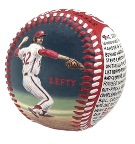 Steve Carlton Original Artball® by Monty Sheldon - Incredible & Unique Sports Art!