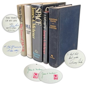 Dealer's Lot Signed Books: Carter; B. Ford; Liddy & Michener, 4 Signers, 5 Pcs