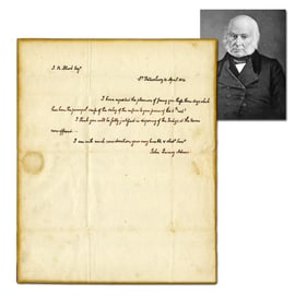 J.Q. Adams ALS as Minister to Russia During War of 1812, Highly Coveted