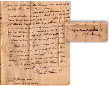 J.Q. Adams Franks John Graham's Letter Re: "rejection of the Florida Treaty by the King of Spain"