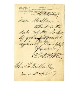 Chester A. Arthur Boldly Signed Scarce ALS