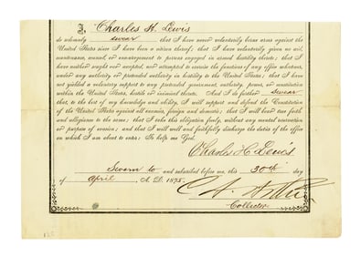 Chester A. Arthur Partial DS as New York Customs Collector, Large and Bold Signature