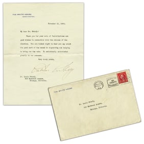 4 Years After Women's Suffrage! Calvin Coolidge 1924 TLS On W.H. Stationery, "good work of the women