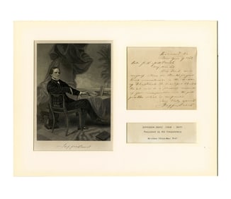 Jefferson Davis War-Date ALS Thanking Lee's Aide-de-Camp for a Christmas Gift of a Tea Set